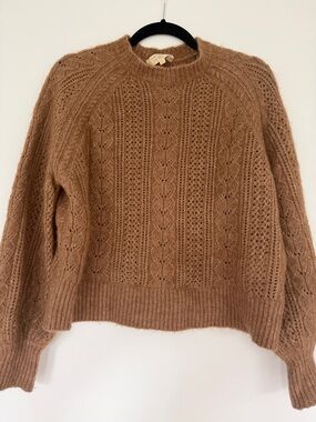 Sezane Brown Cable-Knit Women’s Sweater